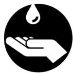 Water Conservation icon - hand catching a drop of water